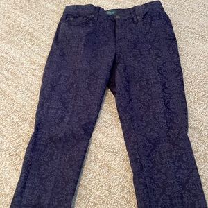 Ralph Lauren patterned Dark Blue  pants. Like New. Modern Straight